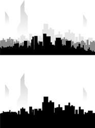 city silhouette set vector