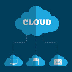 cloud computing and hosting design vector image