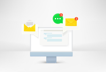 modern computer with web applications vector image