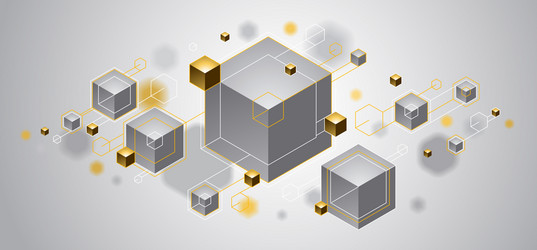 abstract design with cluster of 3d cubes vector image
