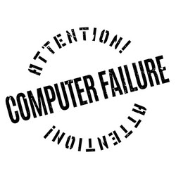 Computer failure rubber stamp Royalty Free Vector Image