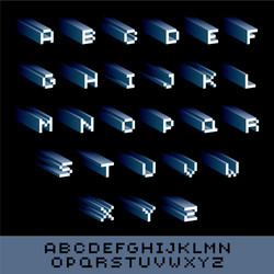 Font typescript created in 8 bit style pixel art vector