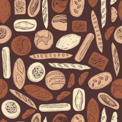 Bakery bread retro seamless pattern Royalty Free Vector