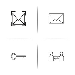 internet technologies simple linear icons set vector image