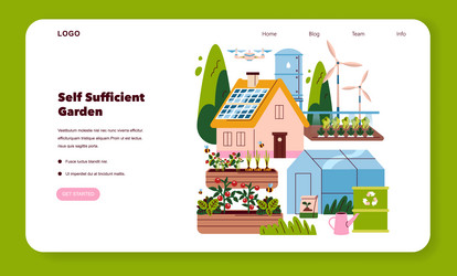 self sufficient garden flat Vector Image