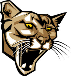 Aggressive Cougar Head Graphic Vector Image