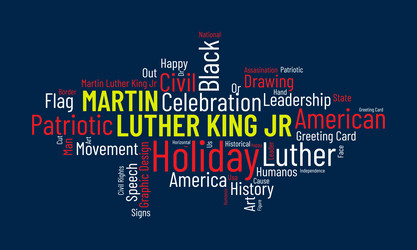 martin luther king jr world cloud background Vector Image