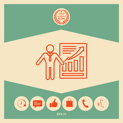 presentation sign icon man standing with pointer vector image