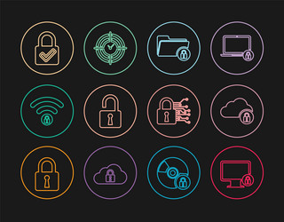 set line lock on monitor cloud computing vector image