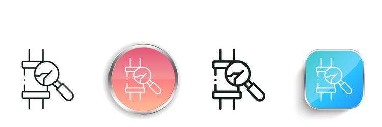 checking icon thin linear regular and button vector image