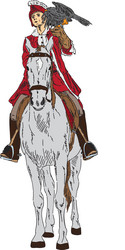 falconer on horse Vector Image