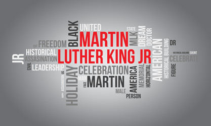 martin luther king jr world cloud background Vector Image