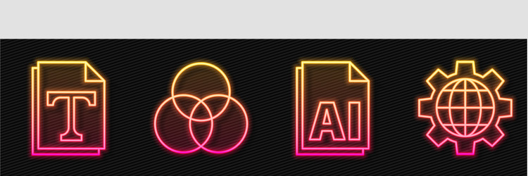 Set line ai file document text rgb vector