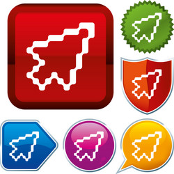 Set shiny icon series on buttons cursor vector