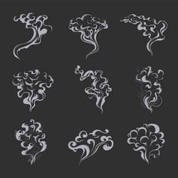 Smoke clouds vapor or steam isolated abstract vector