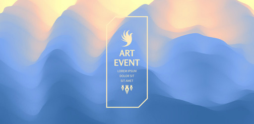 Art event invitation template abstract background vector