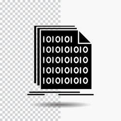 Binary code coding data document glyph icon vector