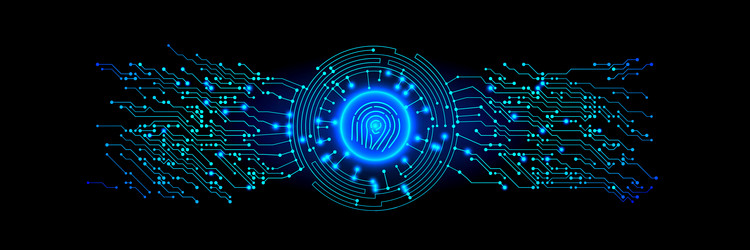 Cybersecurity Fingerprint Scan Tech vector image