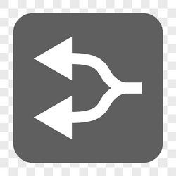 split arrows left rounded square button vector image
