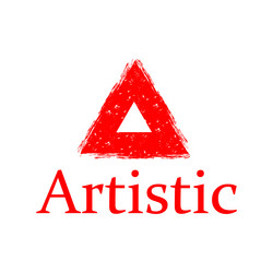 Font a with flat red color style artistic type vector
