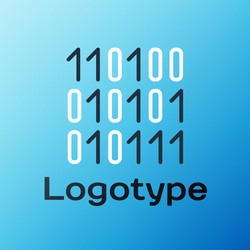 Line binary code icon isolated on blue background vector