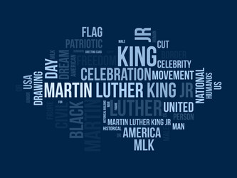 martin luther king jr world cloud background Vector Image