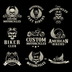 Motorcycle Club Logo Set Vector Image