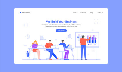 build business learn presentation chart vector image
