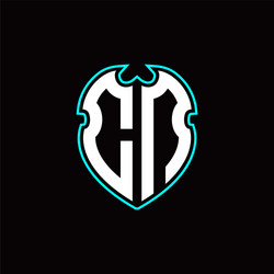 C n initial logo design with a shield shape vector