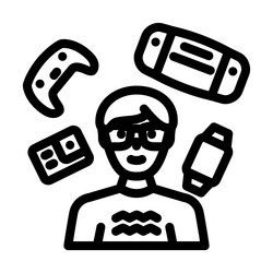 gadget geek tech enthusiast line icon vector image