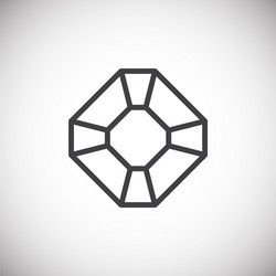 Gemstone icon on background for graphic and web vector