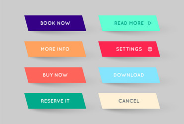 set modern gradient app or game buttons trendy vector image