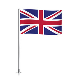 United Kingdom Flag on Metallic Pole Vector Image