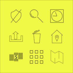 web linear icon set simple outline icons vector image