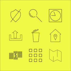 Web linear icon set simple outline icons vector