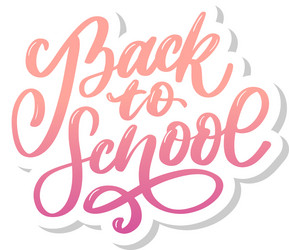 welcome back to school hand brush lettering vector