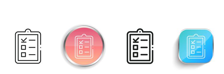 checklist icon thin linear regular and button vector image