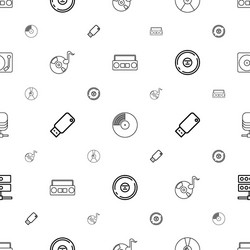 Disk icons pattern seamless white background vector