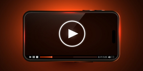 mobile video player ui concept for social network vector image