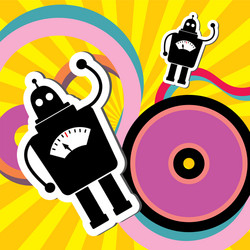 Retro Android Robots vector image