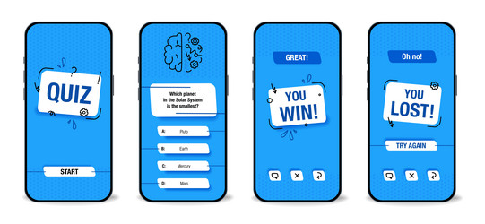 template of the mobile application interface vector image