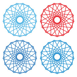 geometric circle icon red blue pattern abstract vector image