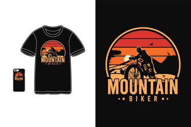 mountain bikert-shirt merchandise silhouette Vector Image