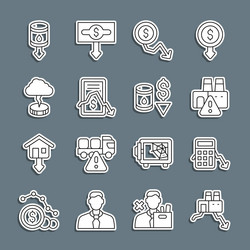 set line shutdown of factory calculation expenses vector image