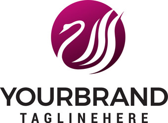 swan beauty spa logo design concept template Vector Image