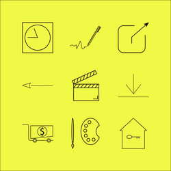 web linear icon set simple outline icons vector image