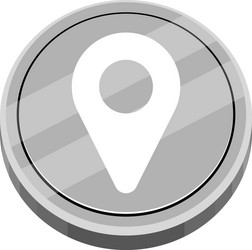 3d app button with a location pin icon vector