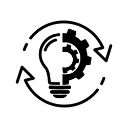 Ideas and process icon implementation concept vector