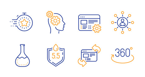 thoughts timer and web settings icons set vector image
