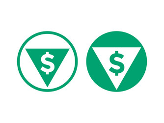 cost price dollar decrease and grow icon vector